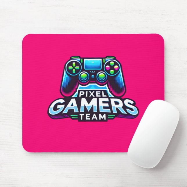 Mousepad Equipe de Gamers de Pixel - Efeito de Falha de Neo (Com mouse)
