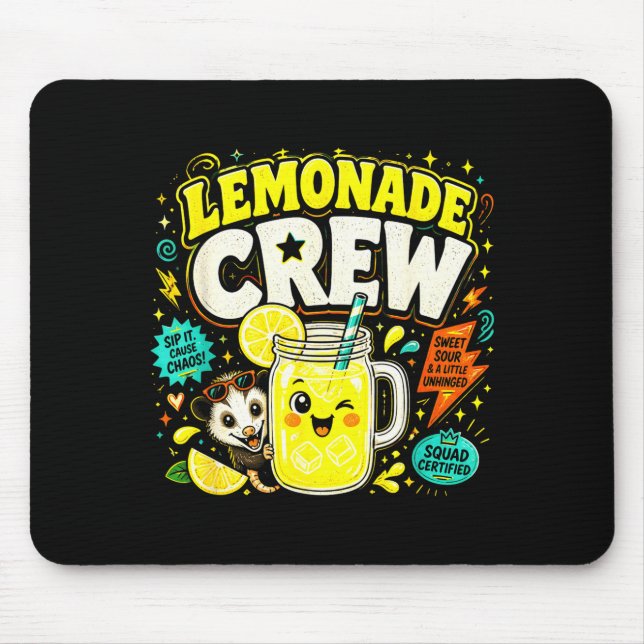 Mousepad Equipe de limonada engraçada crianças fofas barrac (Frente)