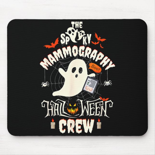 Mousepad Equipe de Mamografia Assustadora de Halloween Técn (Frente)