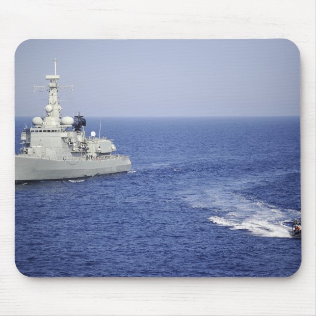 Mousepad Equipe de marinho portuguesa num barco insuflável (Frente)