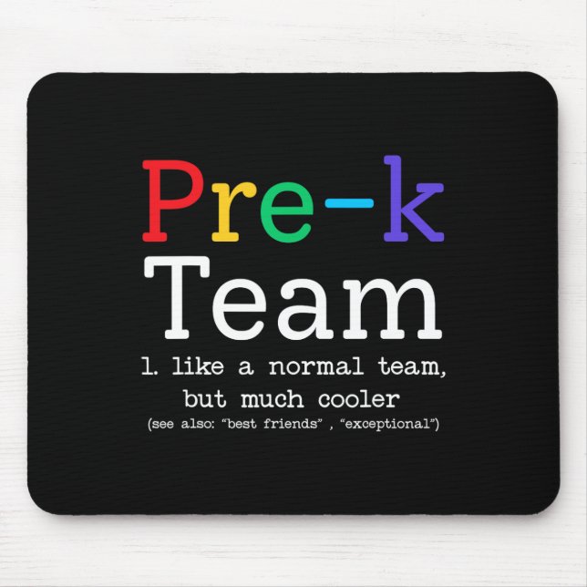 Mousepad Equipe de professor de pré-k como um jardim de inf (Frente)