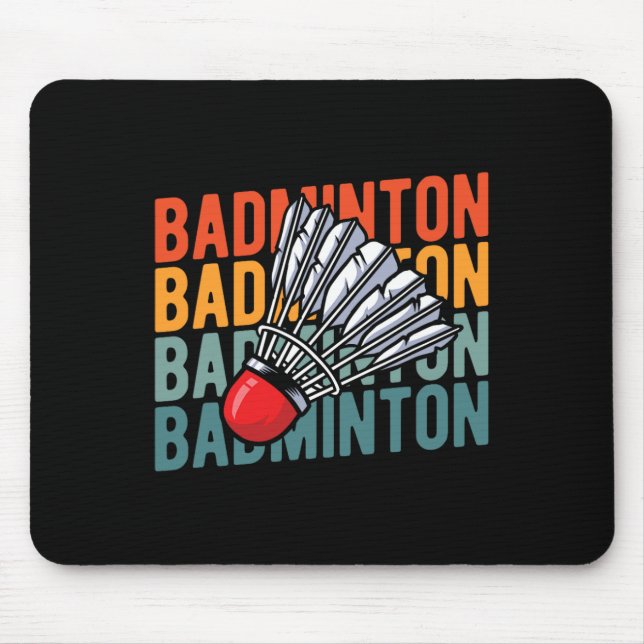 Mousepad Equipe de Racket de Badminton Retro - Encerramento (Frente)