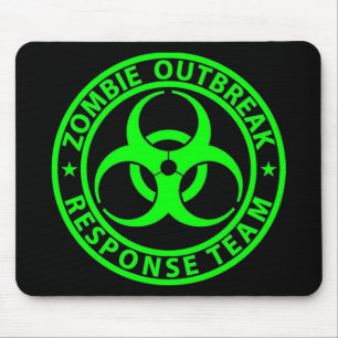 Mousepad Equipe de Resposta a Surtos de Zumbis Verde Neon