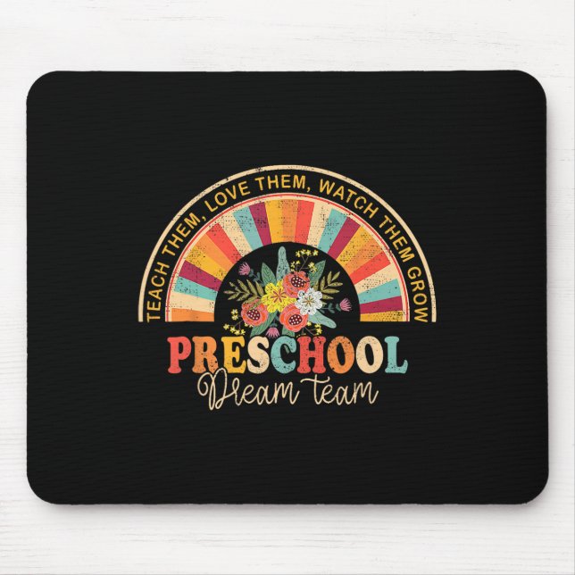 Mousepad Equipe de Sonho da Pré-Escola Retro Groovy de Volt (Frente)