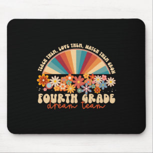 Mousepad Equipe de Sonhos do 4º ano Groovy Rainbow De Volta
