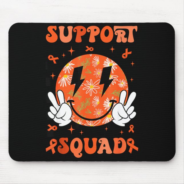 Mousepad Equipe de Suporte Retro Groovy Esclerose Múltipla  (Frente)