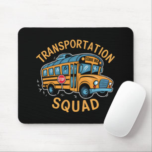 Mousepad Equipe de Transporte de Motorista de Ônibus Escola