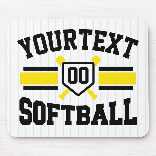 Mousepad Equipe de Varsity do Softball Player de NOME DE AD (Frente)
