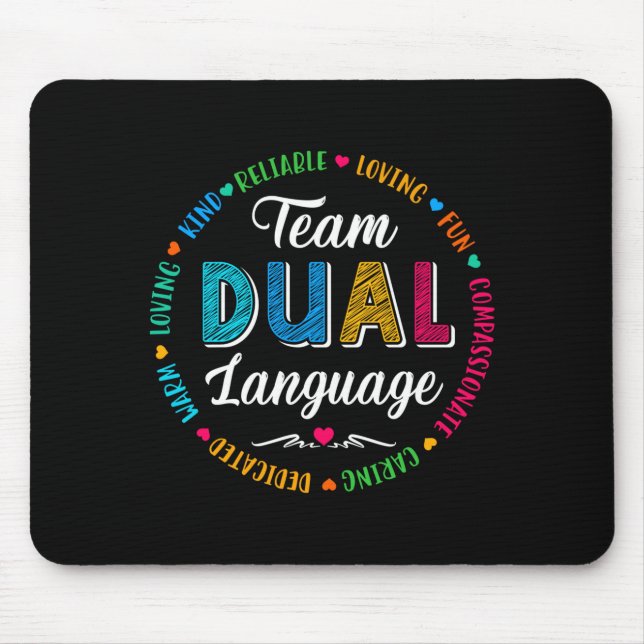 Mousepad Equipe de volta à escola estudantes fofos dupla lí (Frente)