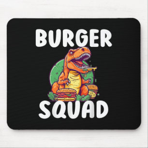 Mousepad Equipe do Hambúrguer de Dinossauro T-rex Amantes d