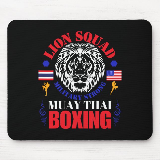 Mousepad Equipe do Leão Tailândia Kickboxing Muay Thai Mma  (Frente)