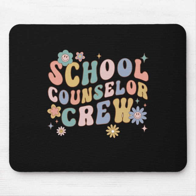 Mousepad Equipe do Orientador Escolar Retro Groovy Professo (Frente)