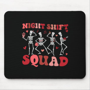 Mousepad Equipe do Turno da Noite Enfermeiras Esqueleto Eng