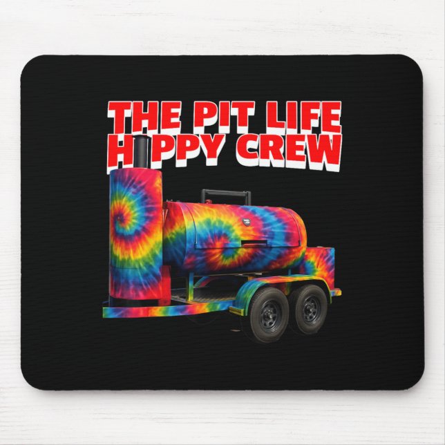 Mousepad Equipe Hippie Vida Churrasco Pit Smoker Tie Die (Frente)