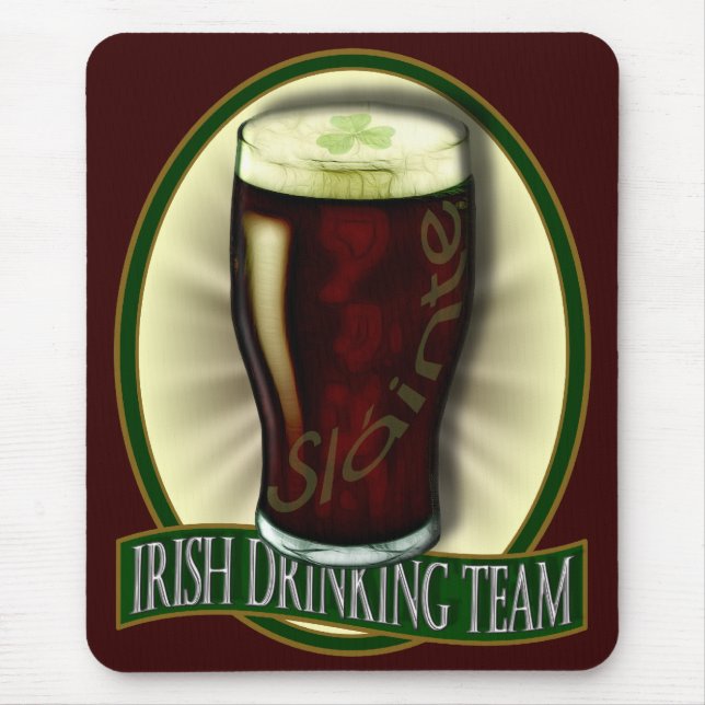 Mousepad Equipe irlandesa engraçada do bebendo (Frente)