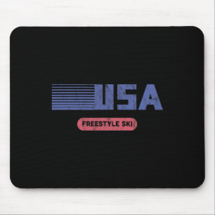 Mousepad Equipe Retro EUA Esqui Estilo Livre Americano Esqu