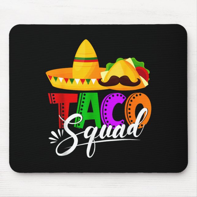 Mousepad Equipe taco cinco de mayo engraçado comida mexican (Frente)