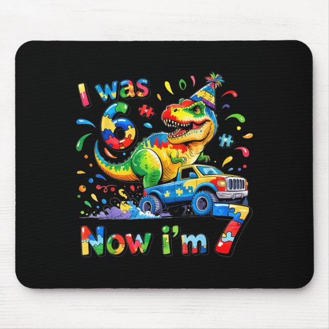 Mousepad era Seis Sete Dinosaur Autism 67 Meme 7º Aniversár (Frente)