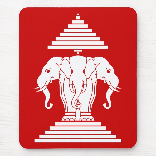 Mousepad Erawan três dirigiu o Lao do elefante/bandeira de (Frente)