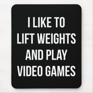 Mousepad Erga os pesos e jogue os Videos games - Workout de