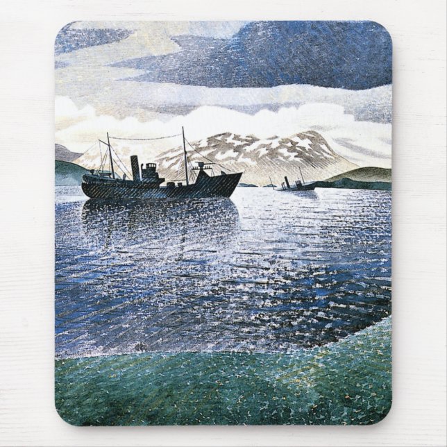 Mousepad Eric Ravilious - Norway, magic realism, (Frente)