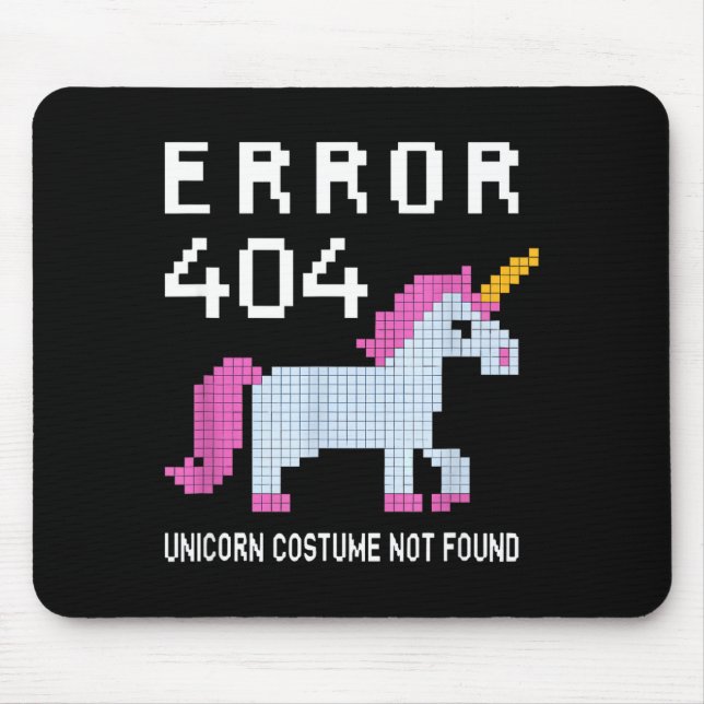 Mousepad Error 404 Unicorn Costume Found Halloween Programm (Frente)
