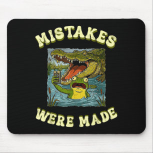 Mousepad Erros feitos sapo engraçado selfie vintage crocodi