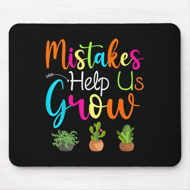 Mousepad Erros nos ajudam a crescer Mentalidade de crescime (Frente)