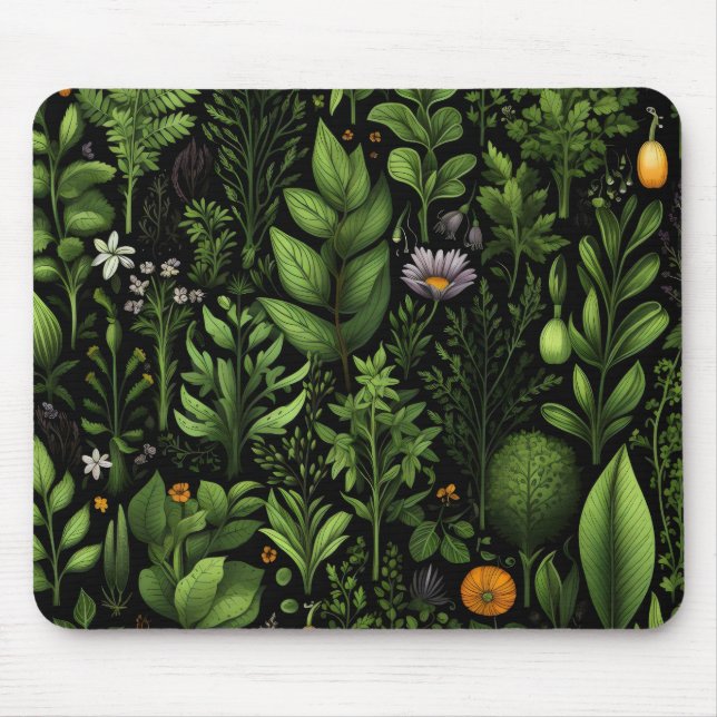 Mousepad Ervas Verde Escuro (Frente)