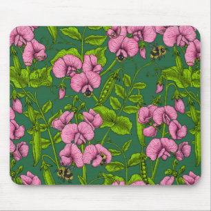 Mousepad Ervilhas doces e espécimes do gênero Bombus spp.,
