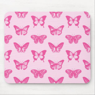 Mousepad Esboço da borboleta, luz - rosa e fúcsia
