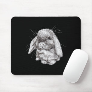 Mousepad Esboço de Coelho Bunny de Orelhas Caídas para Home