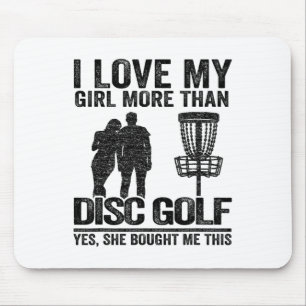 Mousepad Esboço de Golfe de Frisbee Eu Amo Minha Garota Mai