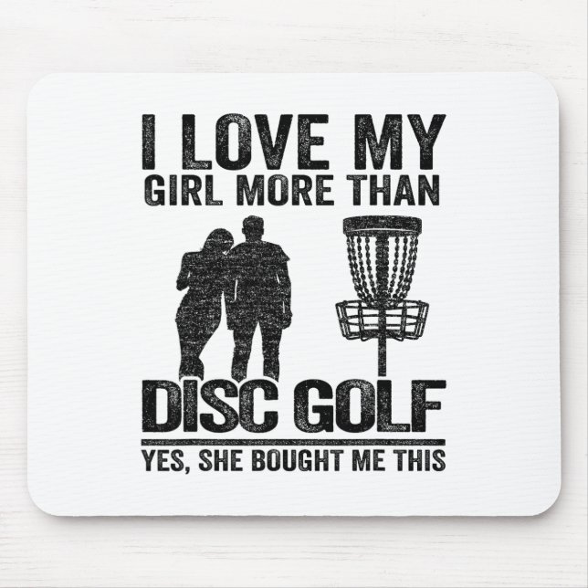 Mousepad Esboço de Golfe de Frisbee Eu Amo Minha Garota Mai (Frente)