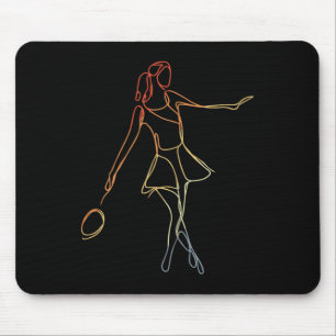Mousepad Esboço de Jogadora de Badminton Feminina Jogo de P