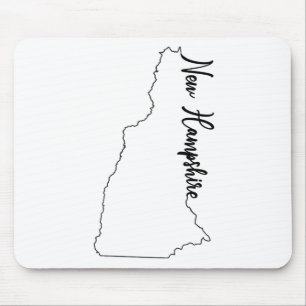 Mousepad Esboço do estado de New Hampshire com roteiro NH