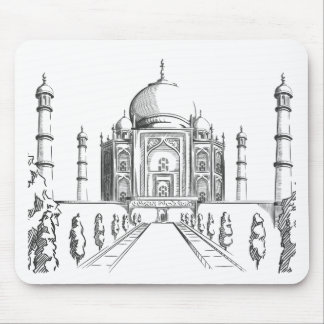 Mousepad Esboço do marco de India, Taj Mahal