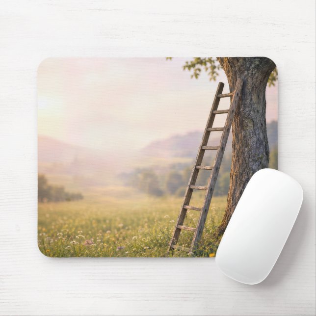 Mousepad Escada de Madeira Encostada à Árvore (Com mouse)