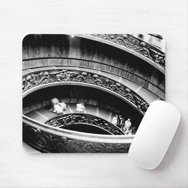 Mousepad Escada em espiral preta e branca (Com mouse)