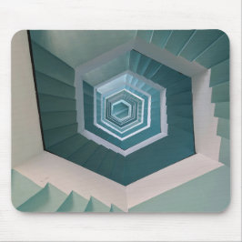 Mousepad Escada Espiral de Concreto Cinza e Branco Vazia