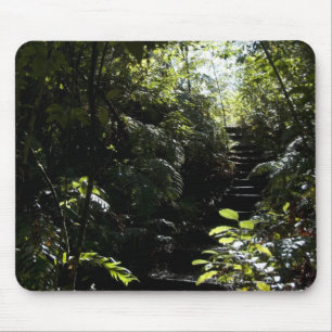 Mousepad Escadaria/passeio rústicos na floresta, luz solar