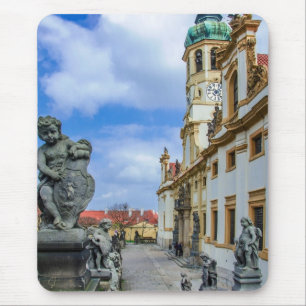Mousepad Escadas com anjos de pedra na igreja de Loreto Pra