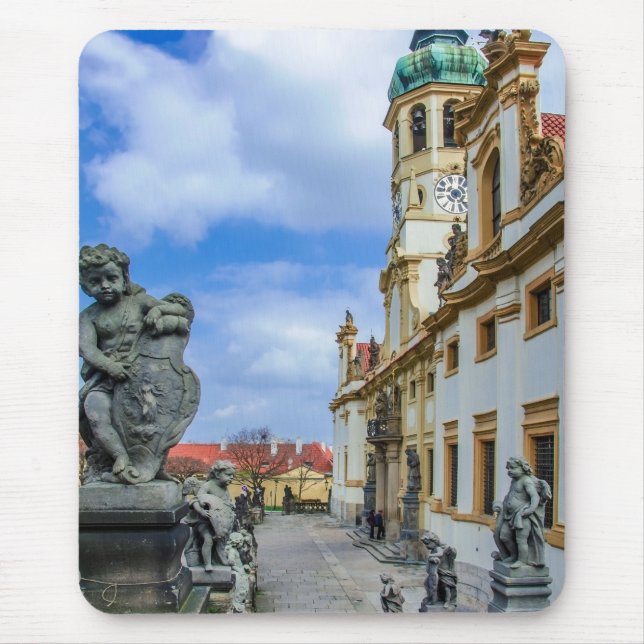 Mousepad Escadas com anjos de pedra na igreja de Loreto Pra (Frente)