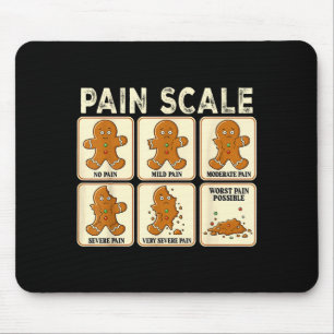 Mousepad Escala de Dor de Natal Engraçada de Enfermeira Gin