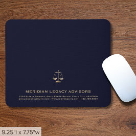 Mousepad Escala de Justiça Jurídica Marinho Blue e Dourado 