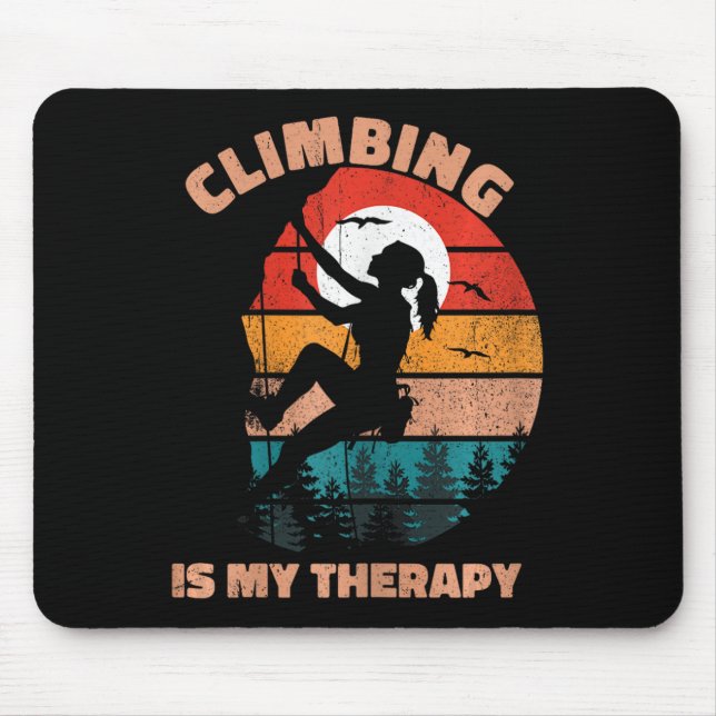 Mousepad Escalada É Minha Terapia Mulheres Escalada em Roch (Frente)