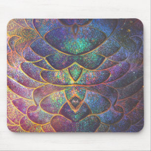 Mousepad Escalas de Dragão Abstratas Caprichosas Arte Fract