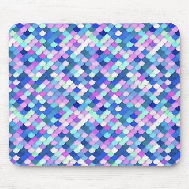Mousepad "Escalas de Dragões" - azul, orquídea e lavanda (Frente)