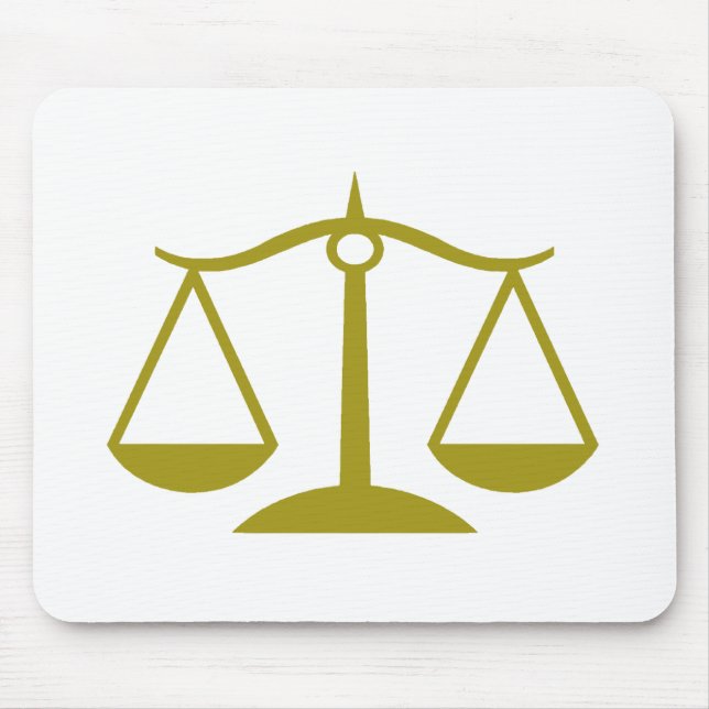 Mousepad Escalas de justiça - ouro (Frente)