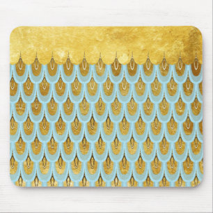 Mousepad Escalas de peixes azuis brilhantes da sereia do